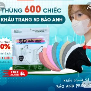 KHẨU TRANG 5D SIÊU BỀN ĐẸP CHẤT COTTON THẤM HÚT MỒ HÔI
