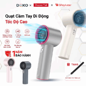 Xem ngay [Tặng Vỏ Bảo Vệ] Quạt cầm tay tích điện mini METIS có dây đeo,100 tốc độ gió, có cổng sạc type-C